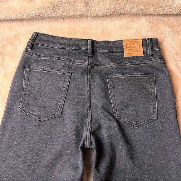 TOTEME Faded Black High-Rise Classic Straight Leg Slim Fit Jeans - Size 30 - Picture 6 of 13